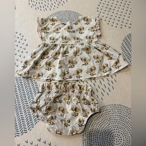 Pink Chicken Chick Print Kids Easter Set